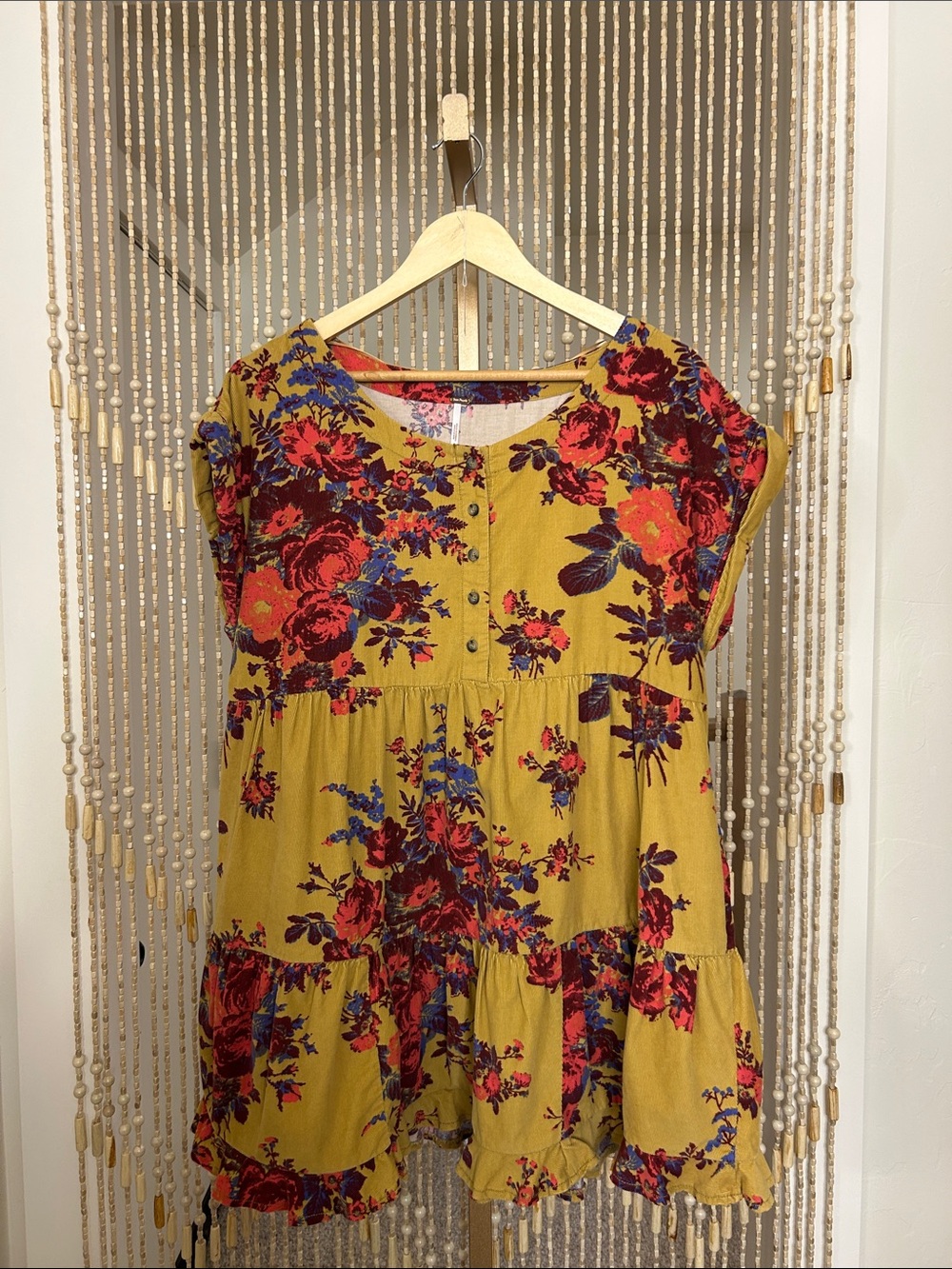 Free People Harper Corduroy Floral Dress Size S